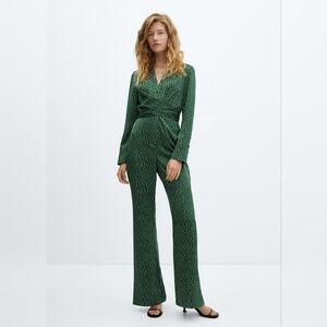 New Mango V-neck satin jumpsuit